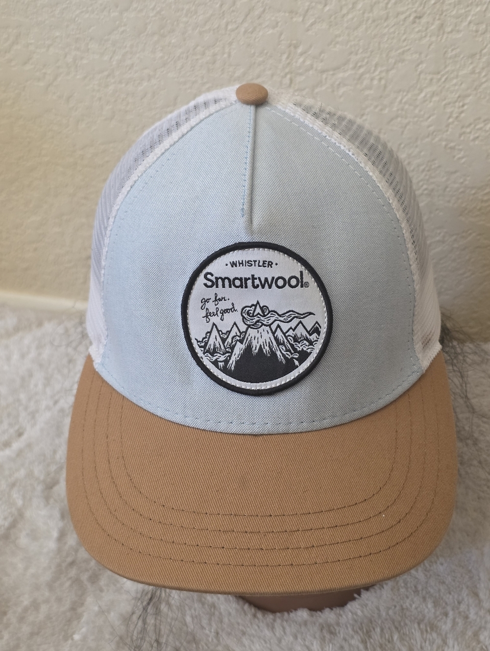 Smartwool Whistler Trucker Hat - Light Blue & Tan